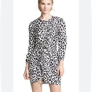 RIXO London Gianna Spot Leopard White Dress